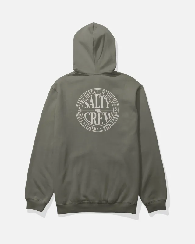 Global Zip Fleece Hoodie - Dusty Olive sold by Salty Crew