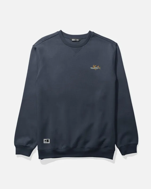 Worn In Crew Fleece - Navy made by Salty Crew