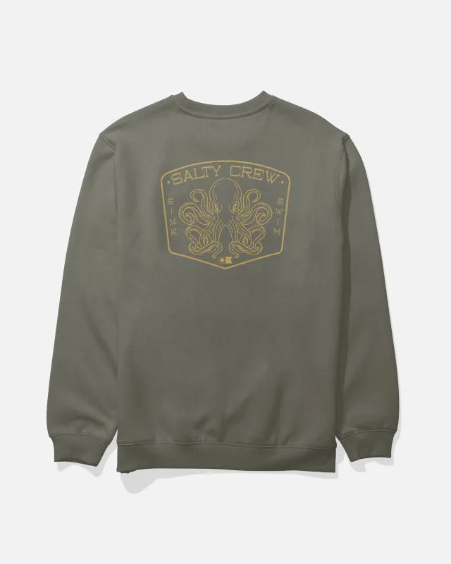 Tako Club Crew Fleece - Dusty Olive sold by Salty Crew