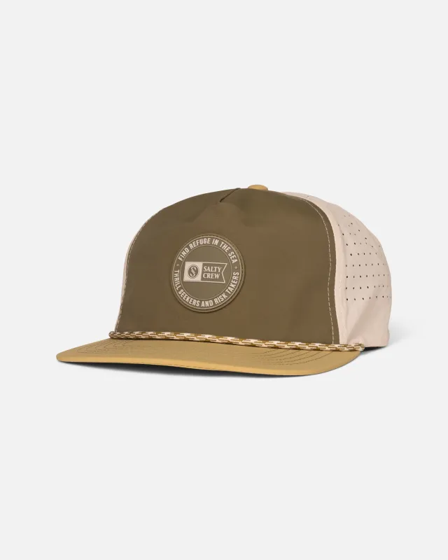 Topshot Tech Snapback - Olive/Gold sold by Salty Crew