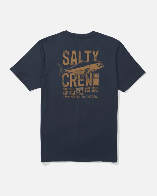 Tried And True Tee - Navy made by Salty Crew