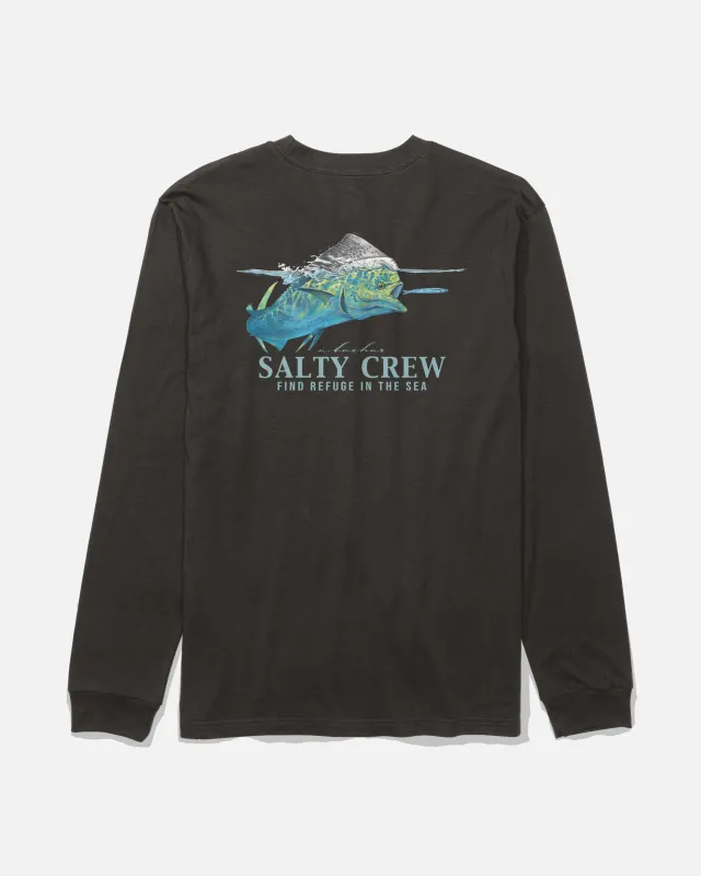 Mahi Surface Long Sleeve Tee - Black sold by Salty Crew