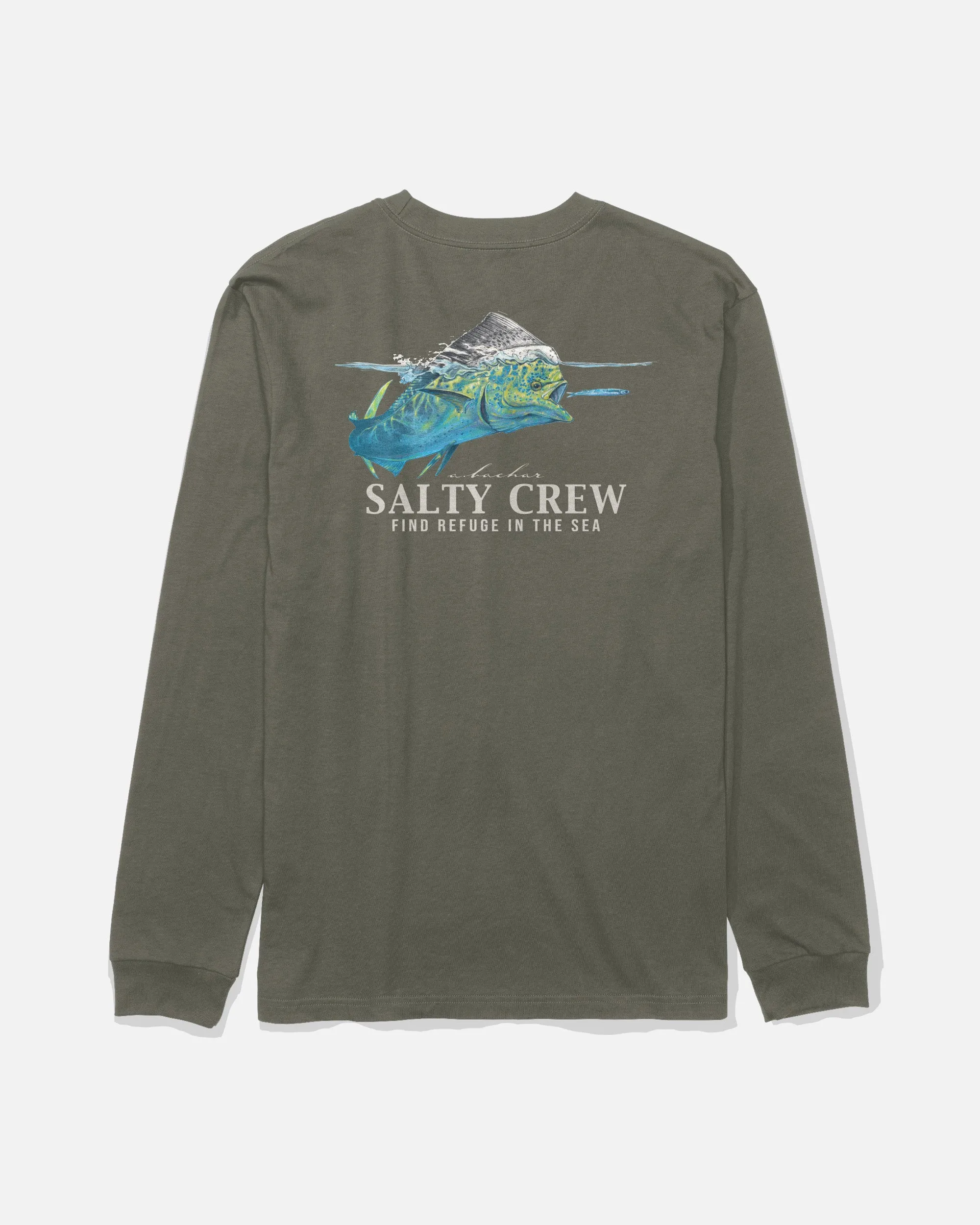 Mahi Surface Long Sleeve Tee - Dusty Olive sold by Salty Crew