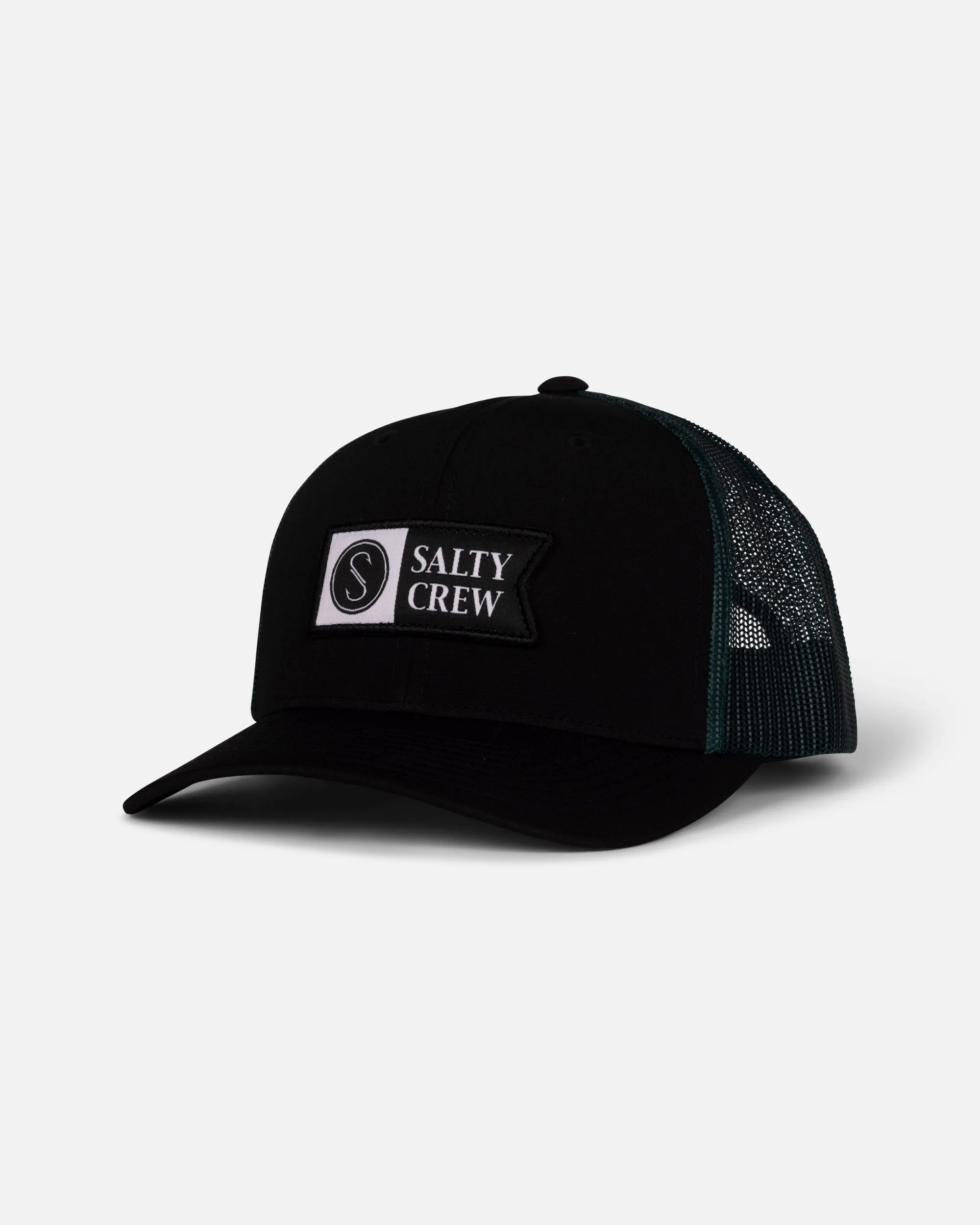 Pinnacle 2 Retro Trucker Hat - Black/Hydro sold by Salty Crew