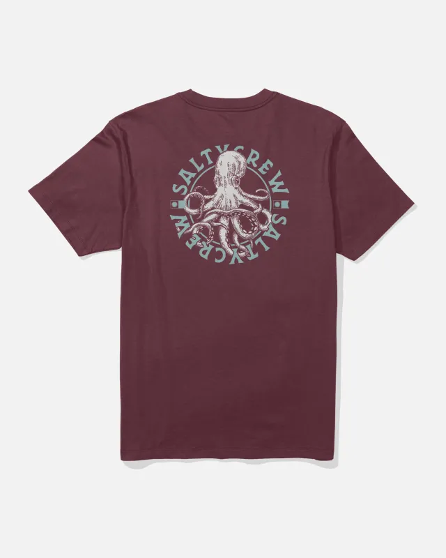 Tentacles Tee - Burgundy sold by Salty Crew