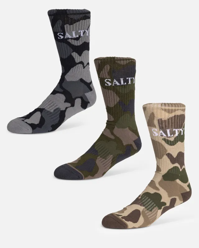 Camo 3-Pack Sock Box - Assorted made by Salty Crew