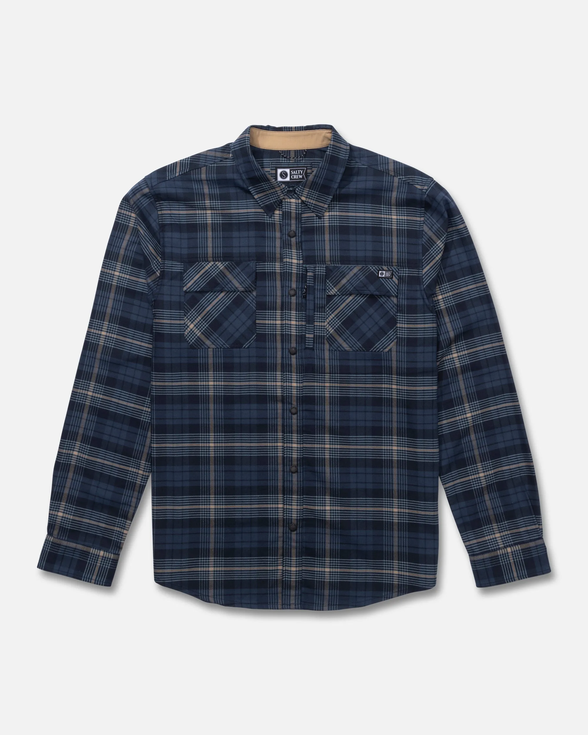 Fathom Tech Flannel - Navy Khaki sold by Salty Crew