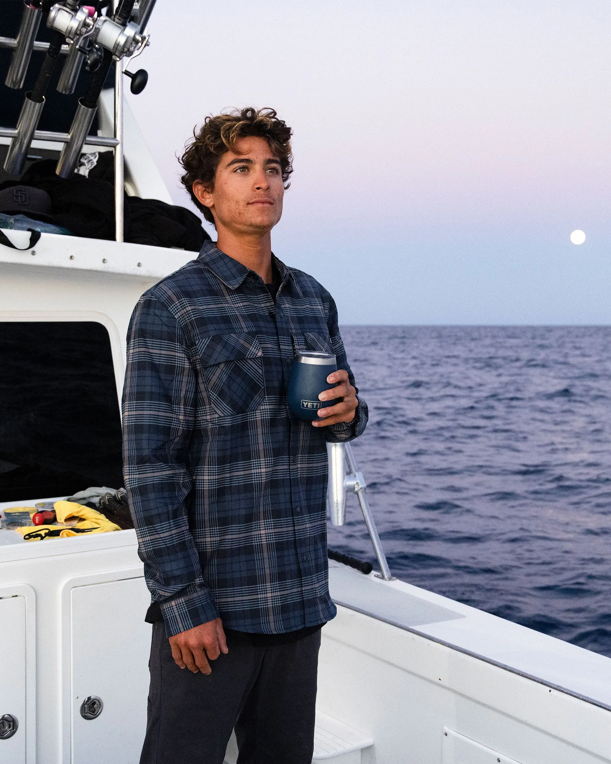 Fathom Tech Flannel - Navy Khaki sold by Salty Crew product image thumbnail 3