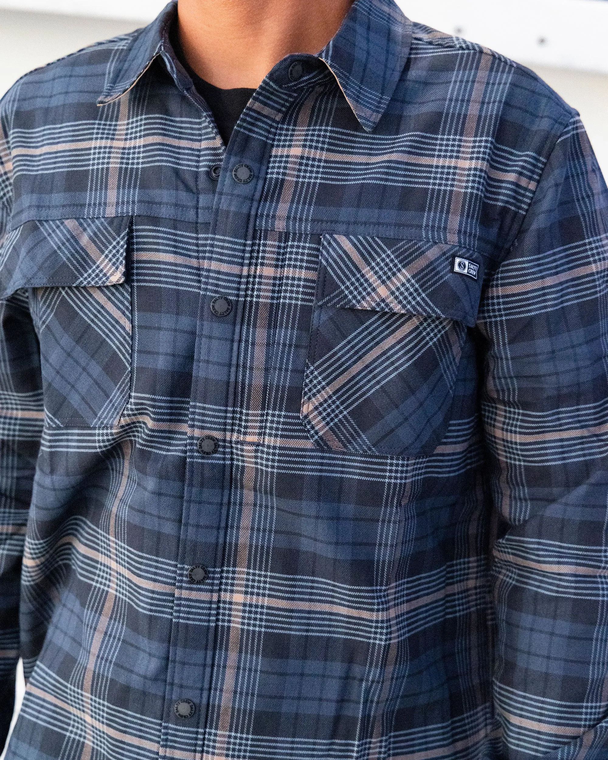 Fathom Tech Flannel - Navy Khaki sold by Salty Crew product image thumbnail 4
