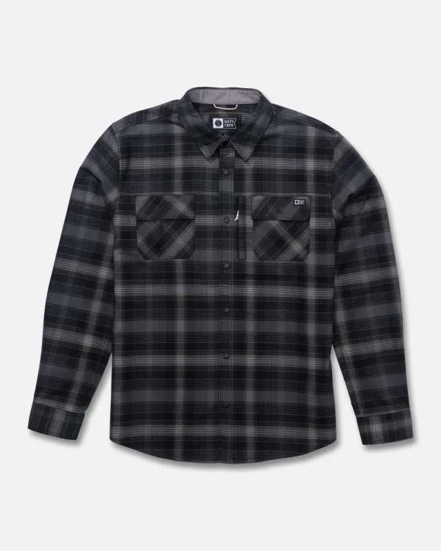Fathom Tech Flannel - Pirate Black sold by Salty Crew