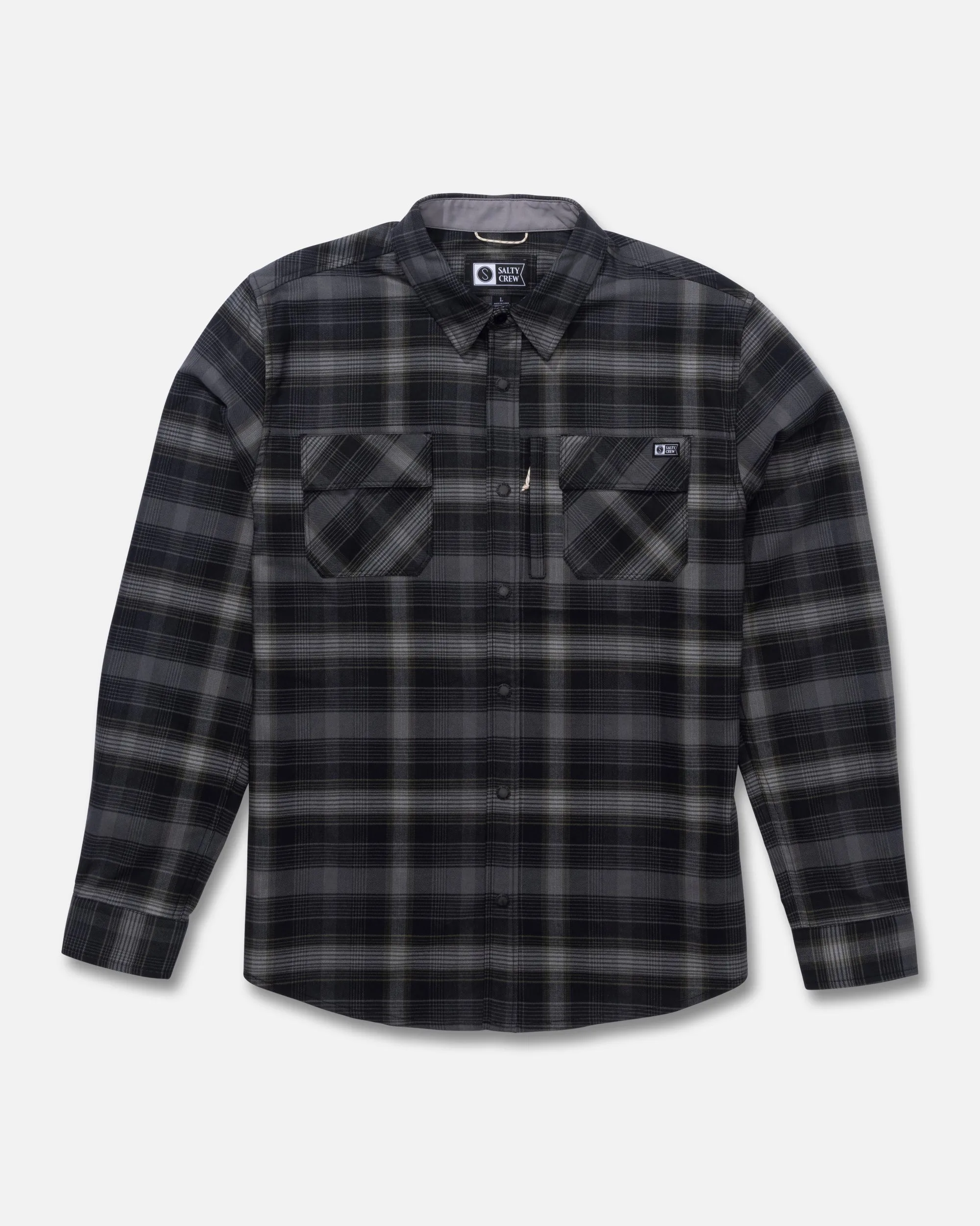 Fathom Tech Flannel - Pirate Black sold by Salty Crew