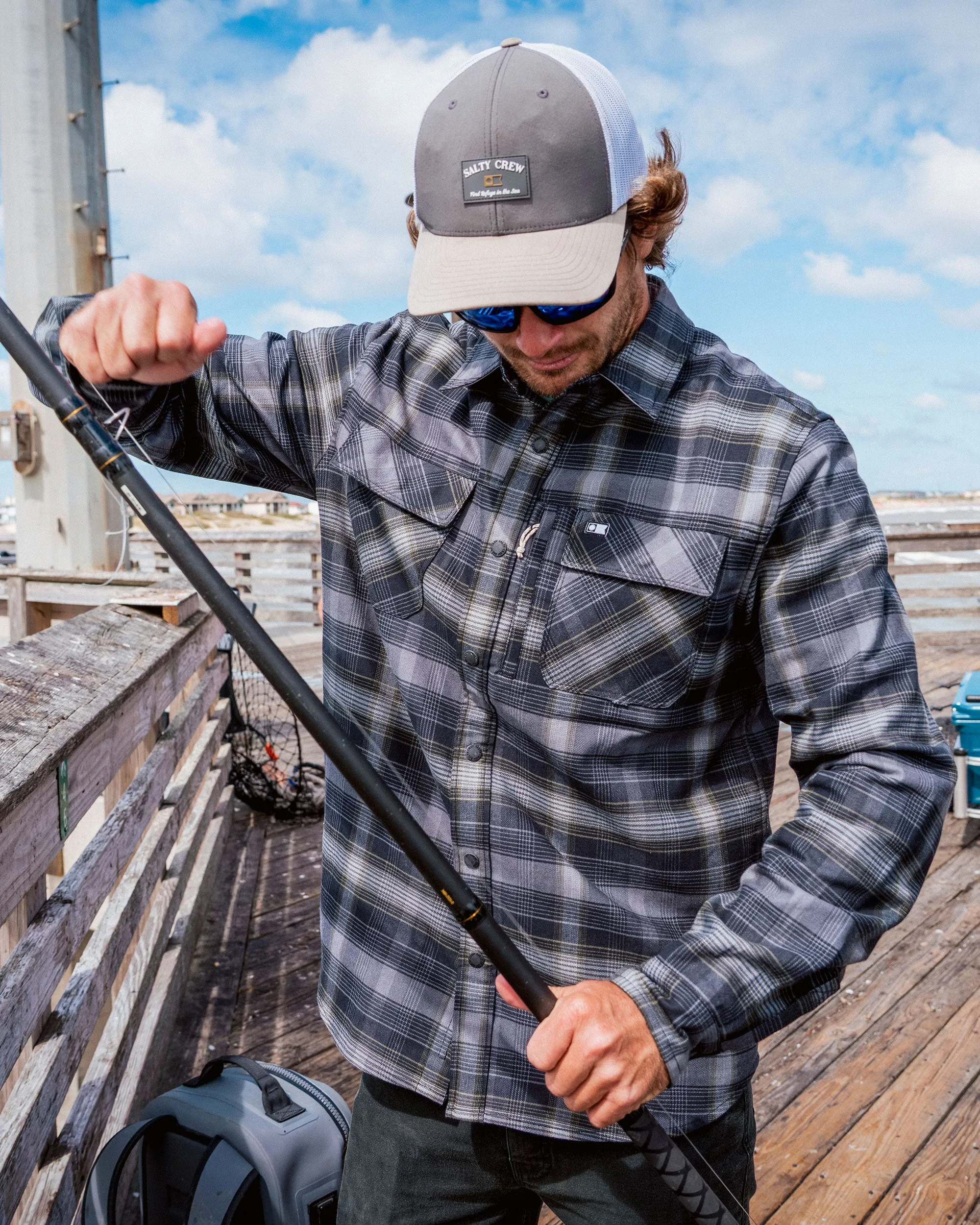 Fathom Tech Flannel - Pirate Black sold by Salty Crew product image thumbnail 4