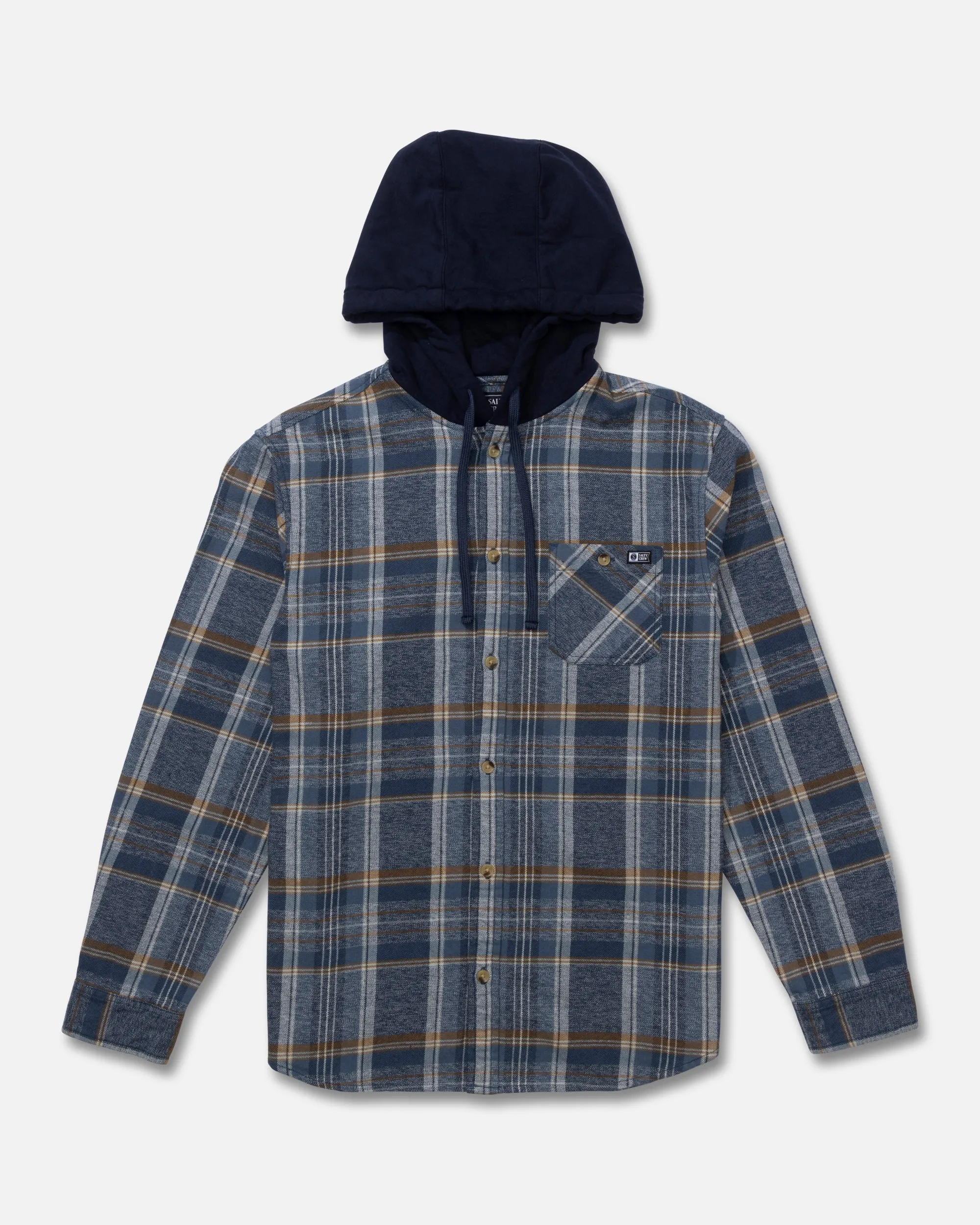 Whitewash Hooded Flannel - Midnight Navy sold by Salty Crew