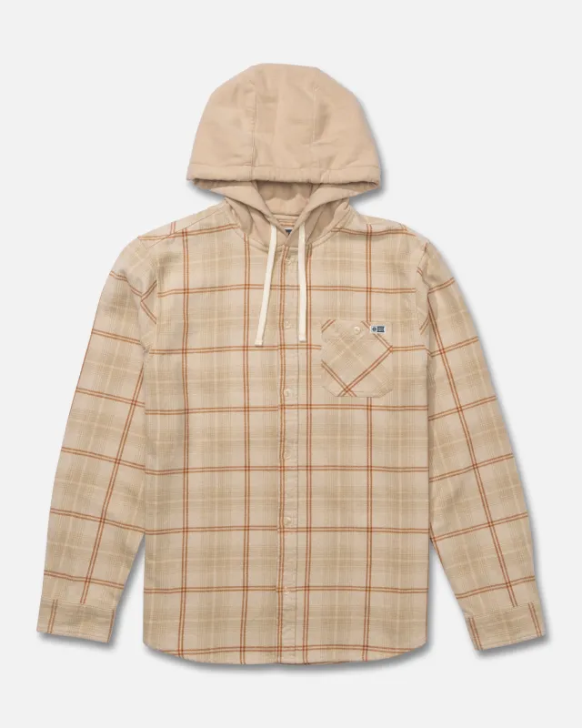 Whitewash Hooded Flannel - Birch sold by Salty Crew
