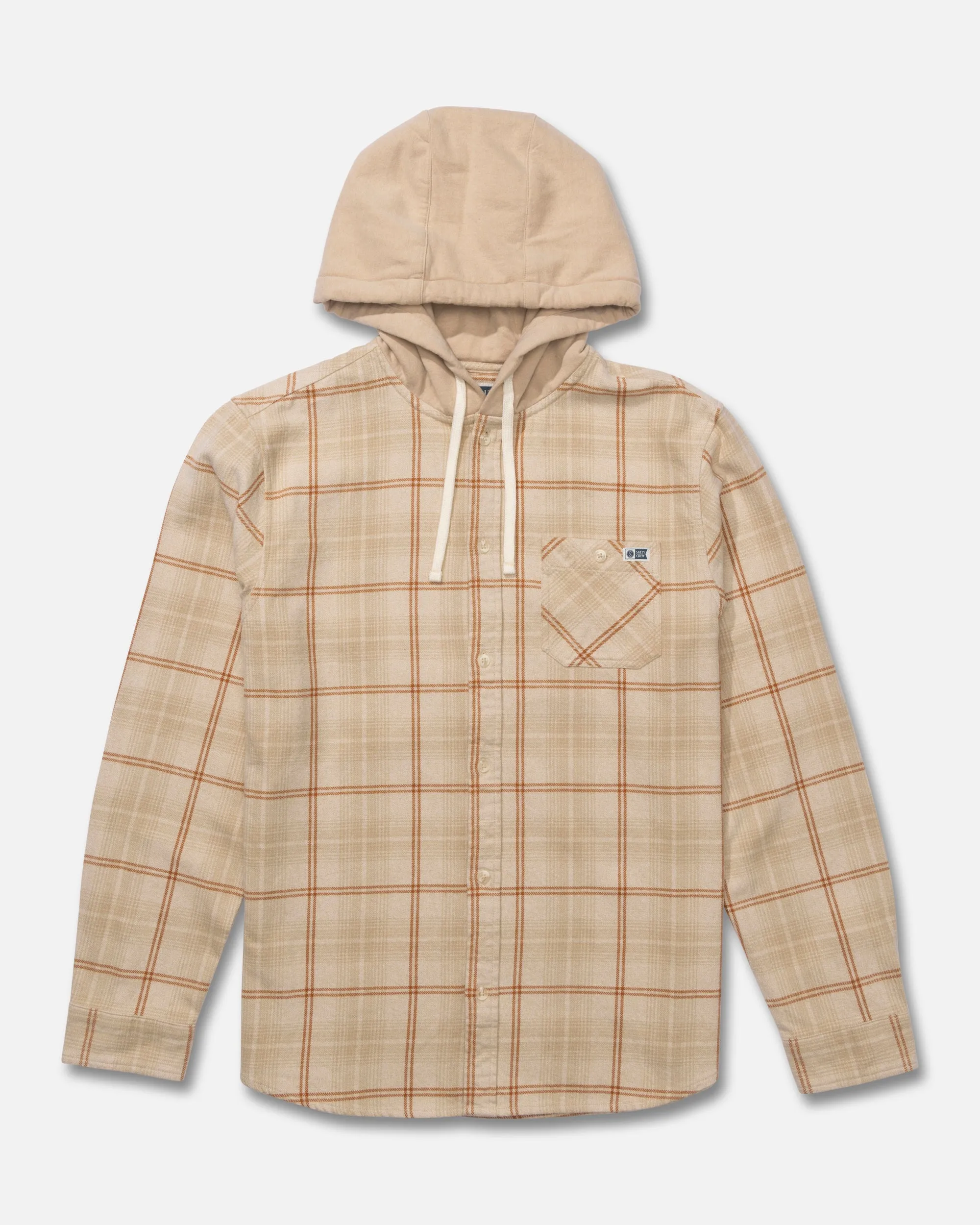 Whitewash Hooded Flannel - Birch sold by Salty Crew