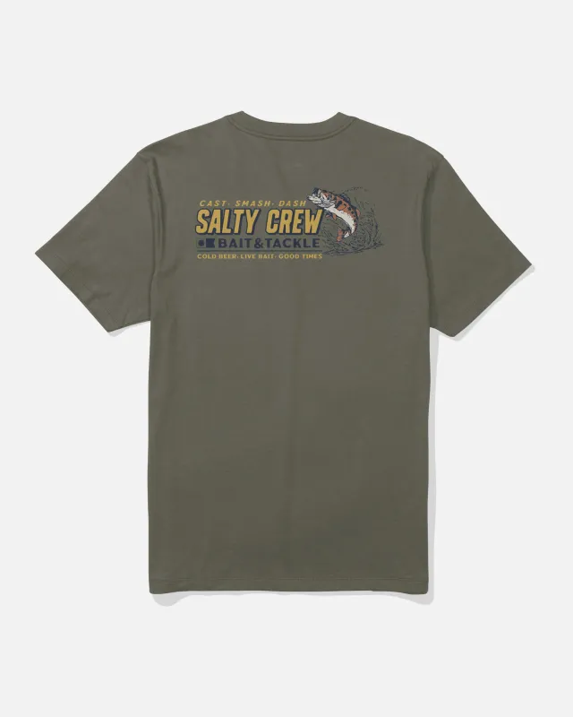 Live Bait Tee - Dusty Olive sold by Salty Crew