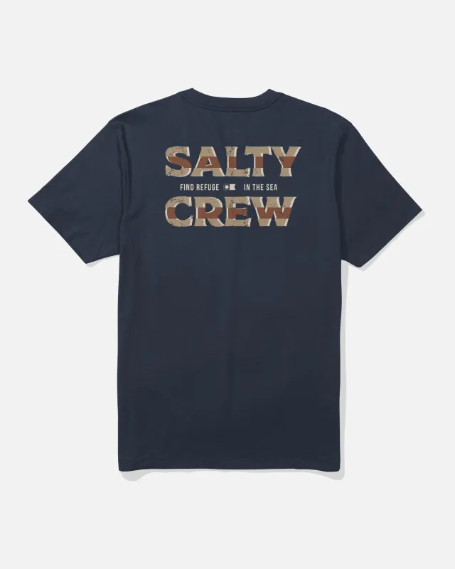 Offset Tee - Navy made by Salty Crew