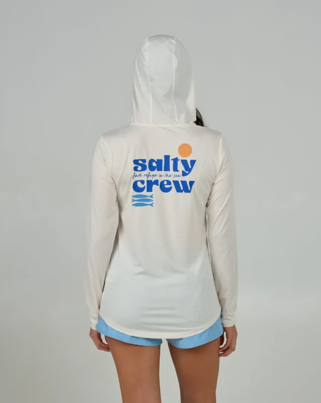 Small Bite Hood Sunshirt - Off White sold by Salty Crew
