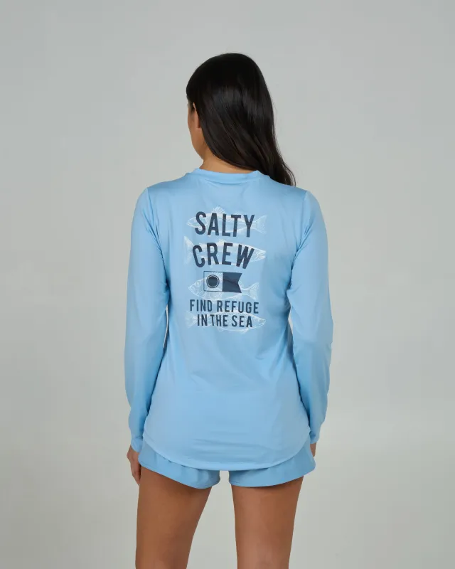 Fish Finder Sun Shirt - Sky Blue made by Salty Crew