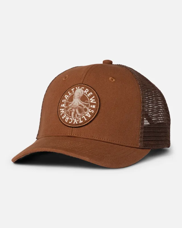 Tentacles Retro Trucker Hat - Friar Brown sold by Salty Crew
