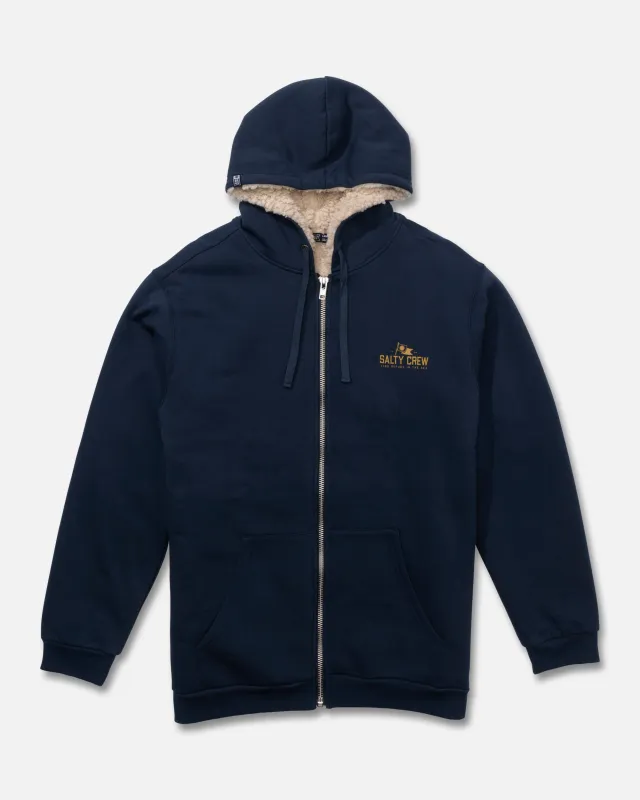 Coastal Sherpa Fleece Hoodie - Midnight Navy sold by Salty Crew
