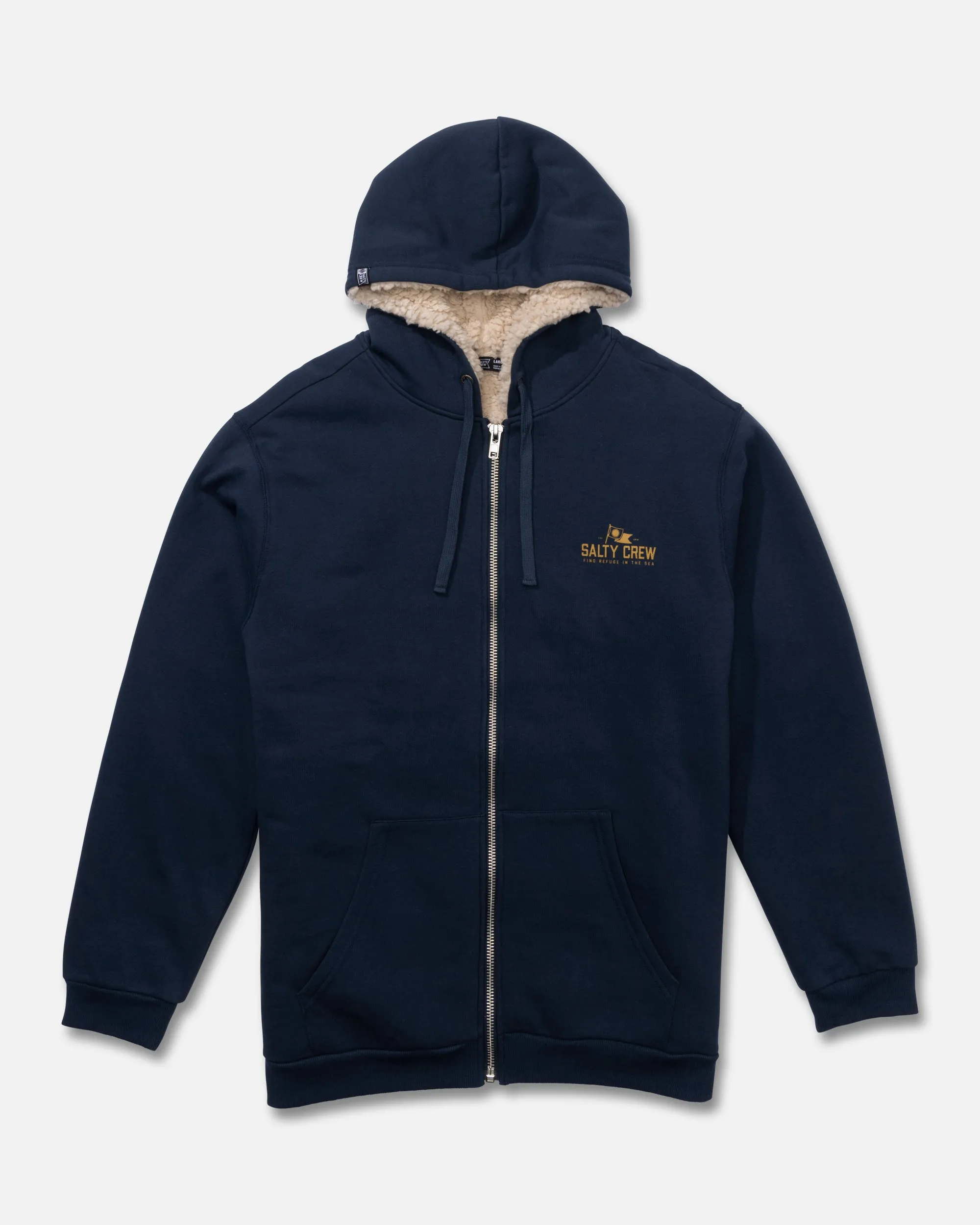 Coastal Sherpa Fleece Hoodie - Midnight Navy sold by Salty Crew