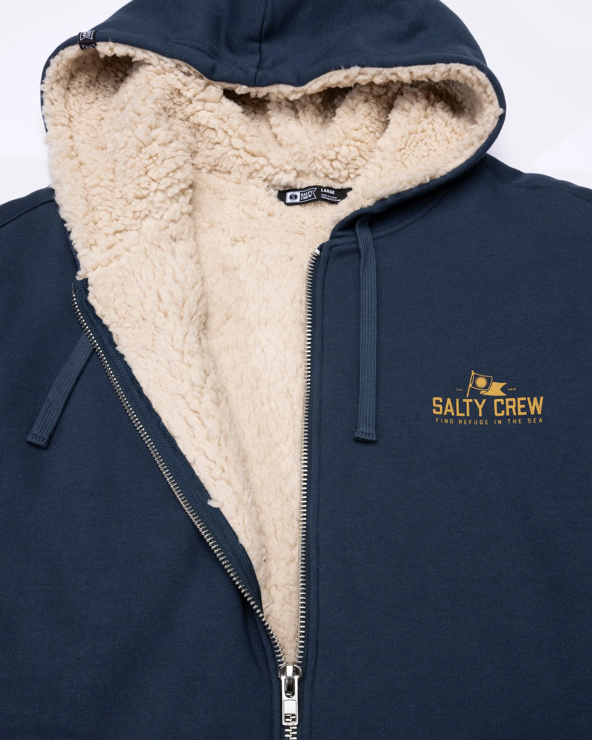 Coastal Sherpa Fleece Hoodie - Midnight Navy sold by Salty Crew product image thumbnail 3