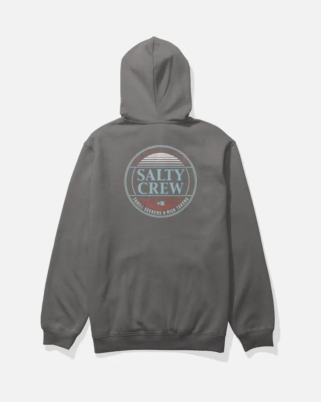 Simple Fade Zip Fleece Hoodie - Charcoal sold by Salty Crew