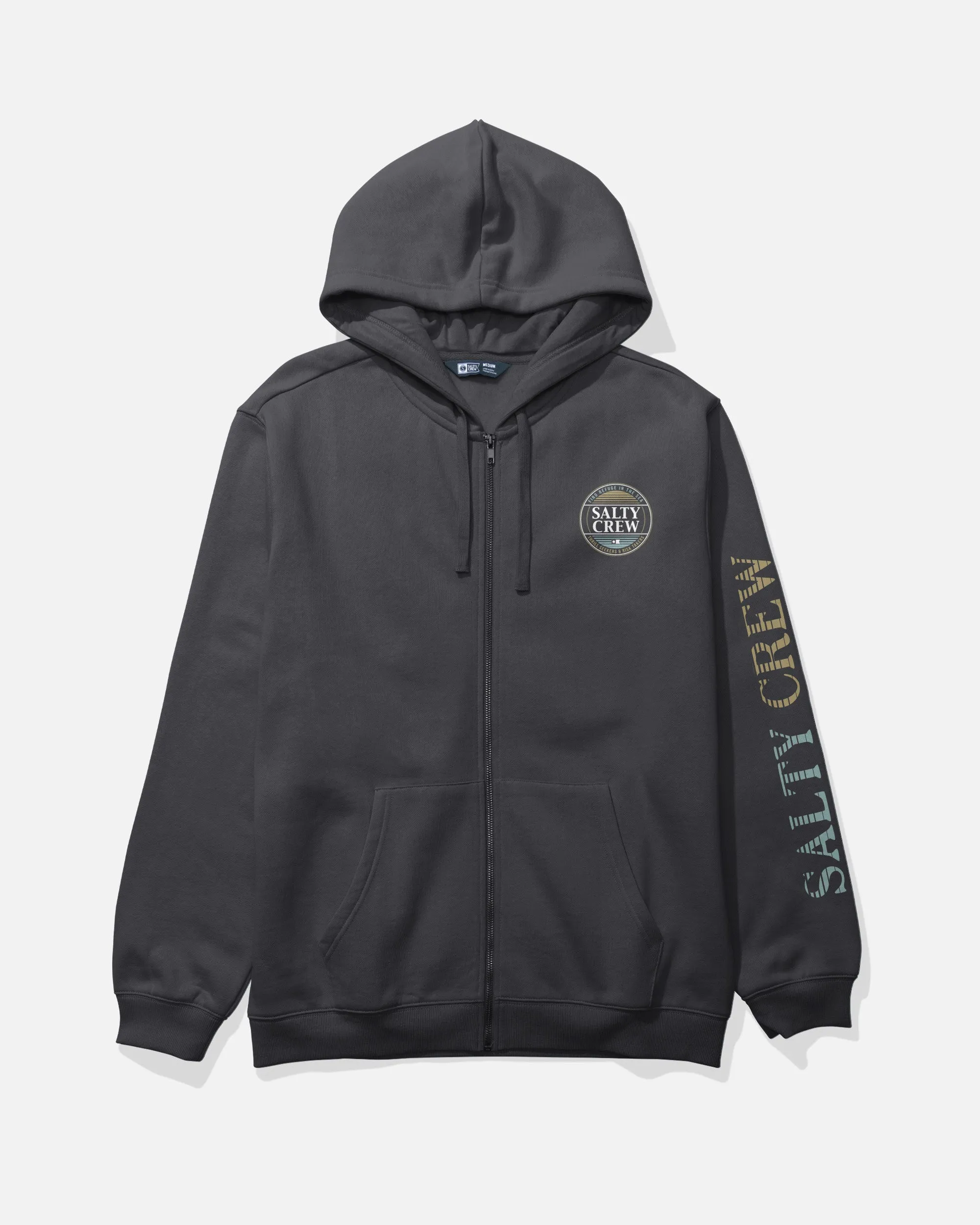 Simple Fade Zip Fleece Hoodie - Black sold by Salty Crew product image thumbnail 2