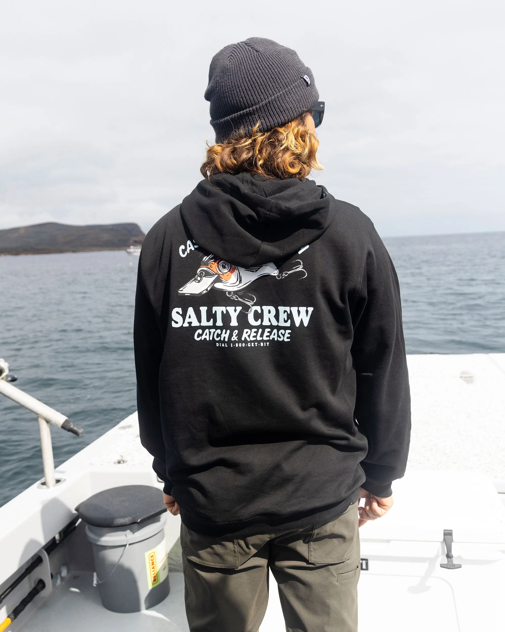 Cast Life Fleece Hoodie - Black sold by Salty Crew product image thumbnail 4