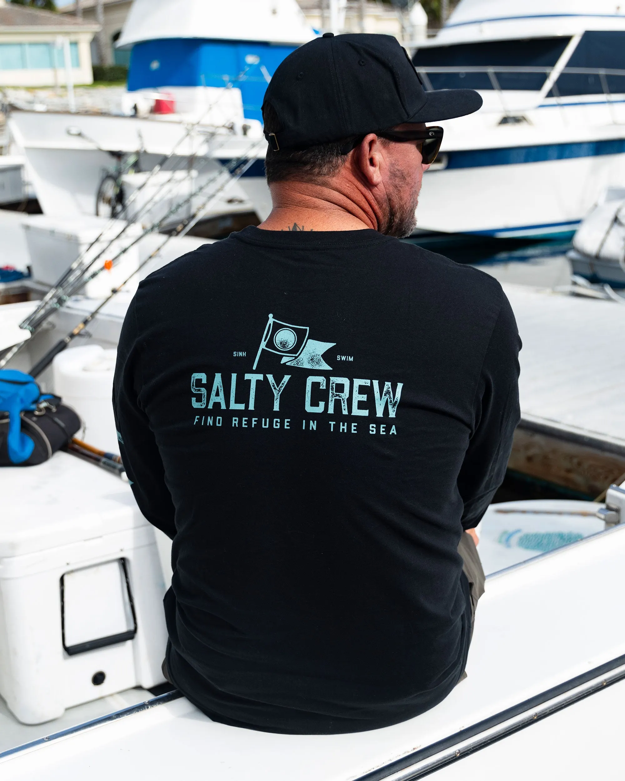 Flag Day Long Sleeve Tee - Black sold by Salty Crew product image thumbnail 3