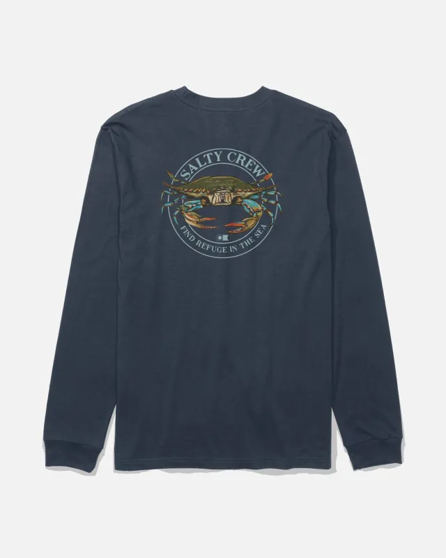Jimmy Long Sleeve Tee - Navy sold by Salty Crew