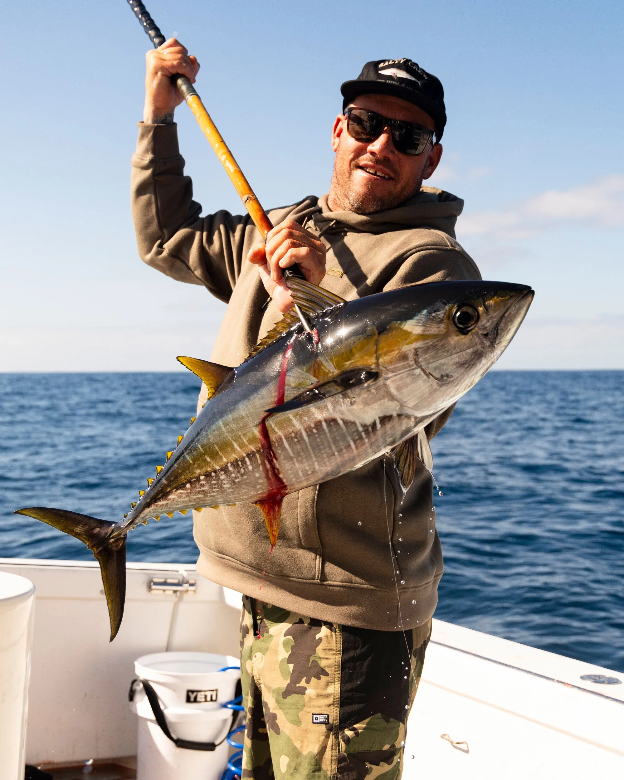 Long Range Tech Fleece Hoodie - Olive sold by Salty Crew product image thumbnail 3