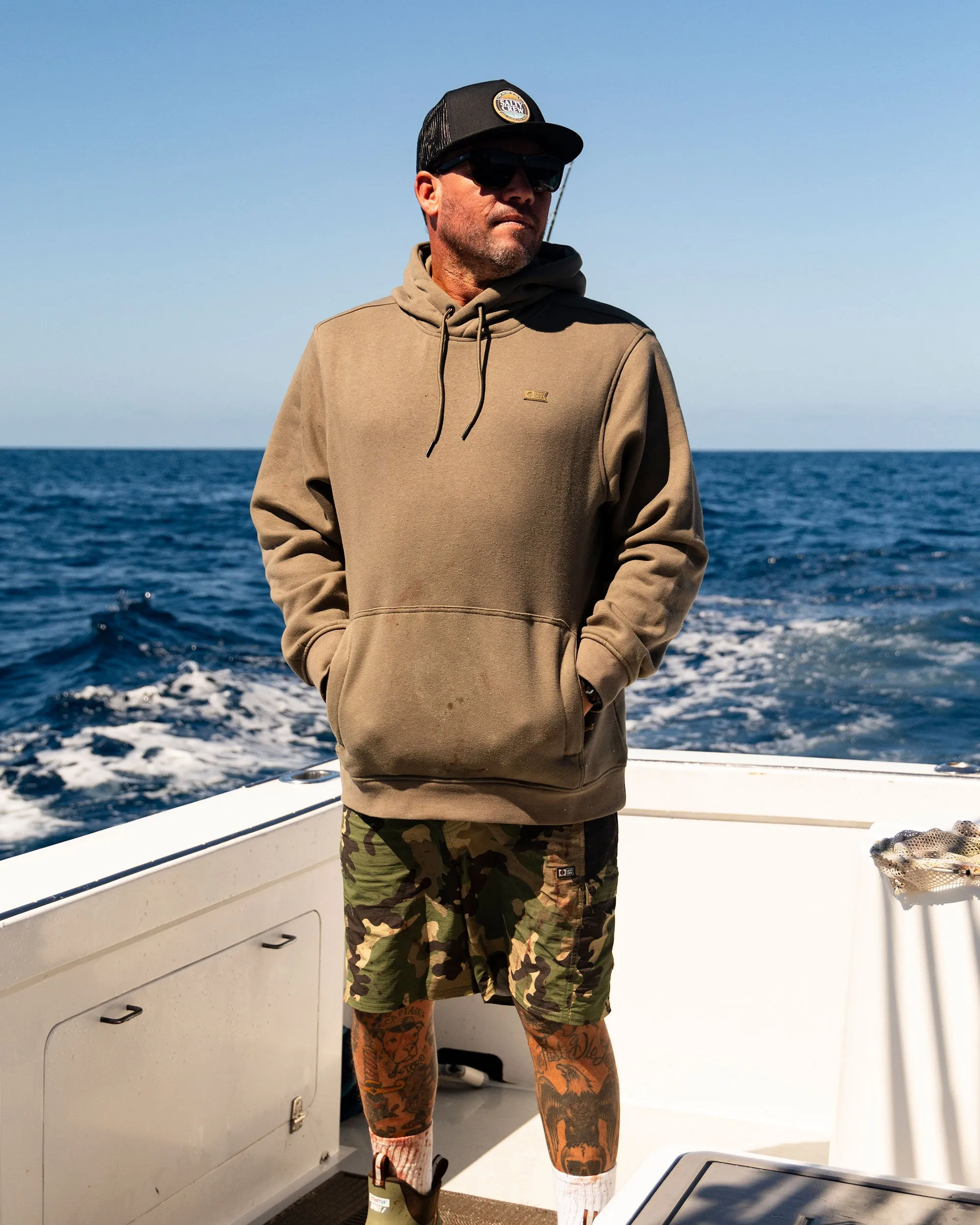 Long Range Tech Fleece Hoodie - Olive sold by Salty Crew product image thumbnail 4