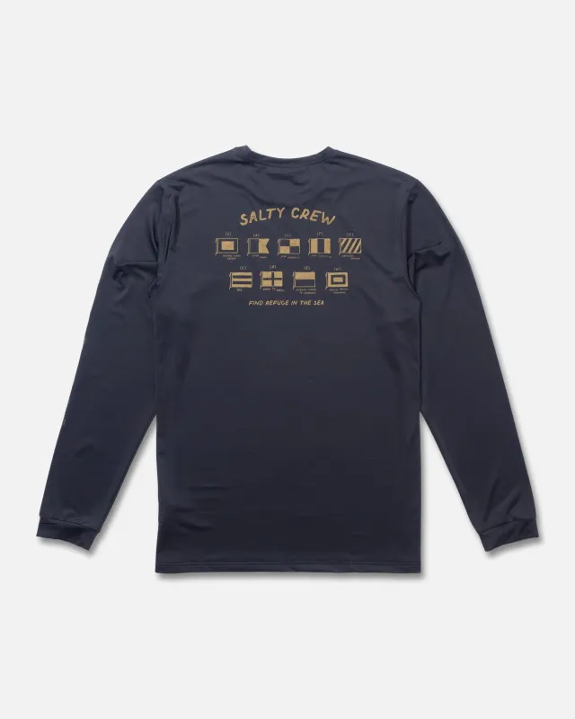 Call Sign Long Sleeve Sunshirt - Charcoal made by Salty Crew