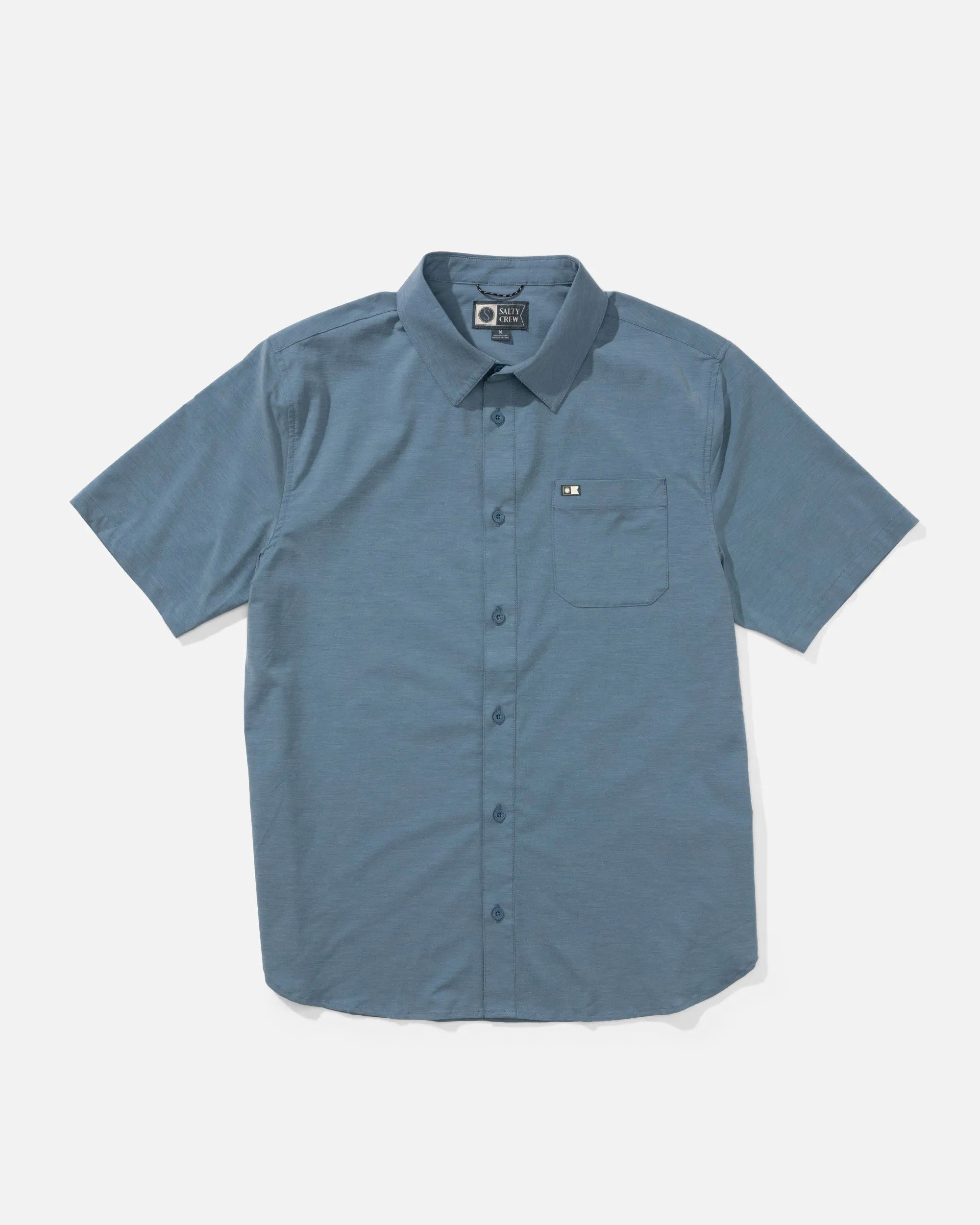 Drifter UV Button Up - Channel Blue sold by Salty Crew