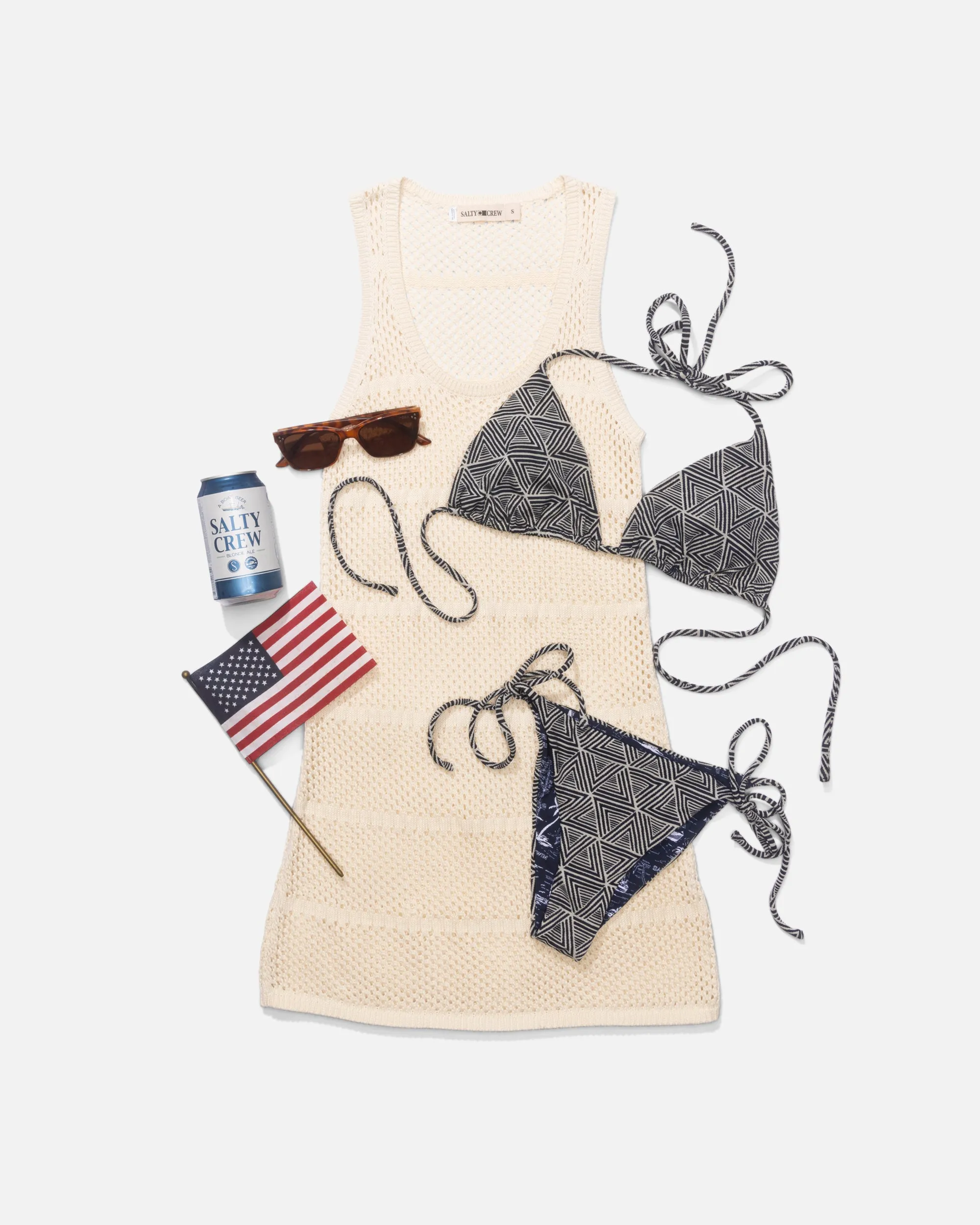 Sailing Geo Tie Side Bikini Bottom - Dark Navy sold by Salty Crew product image thumbnail 4