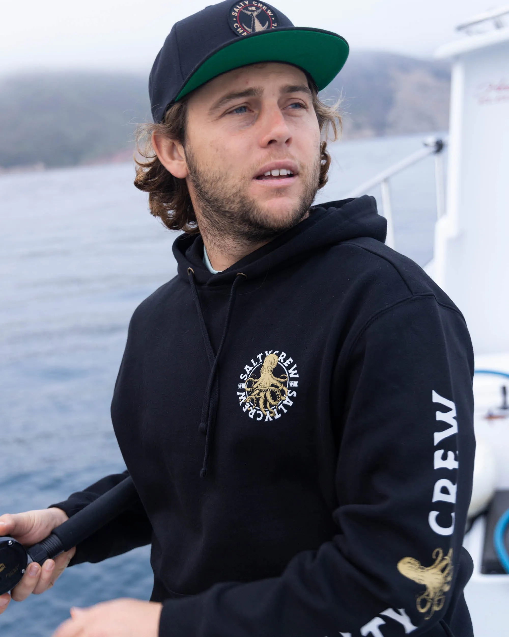Tentacles Fleece Hoodie - Black sold by Salty Crew product image thumbnail 3