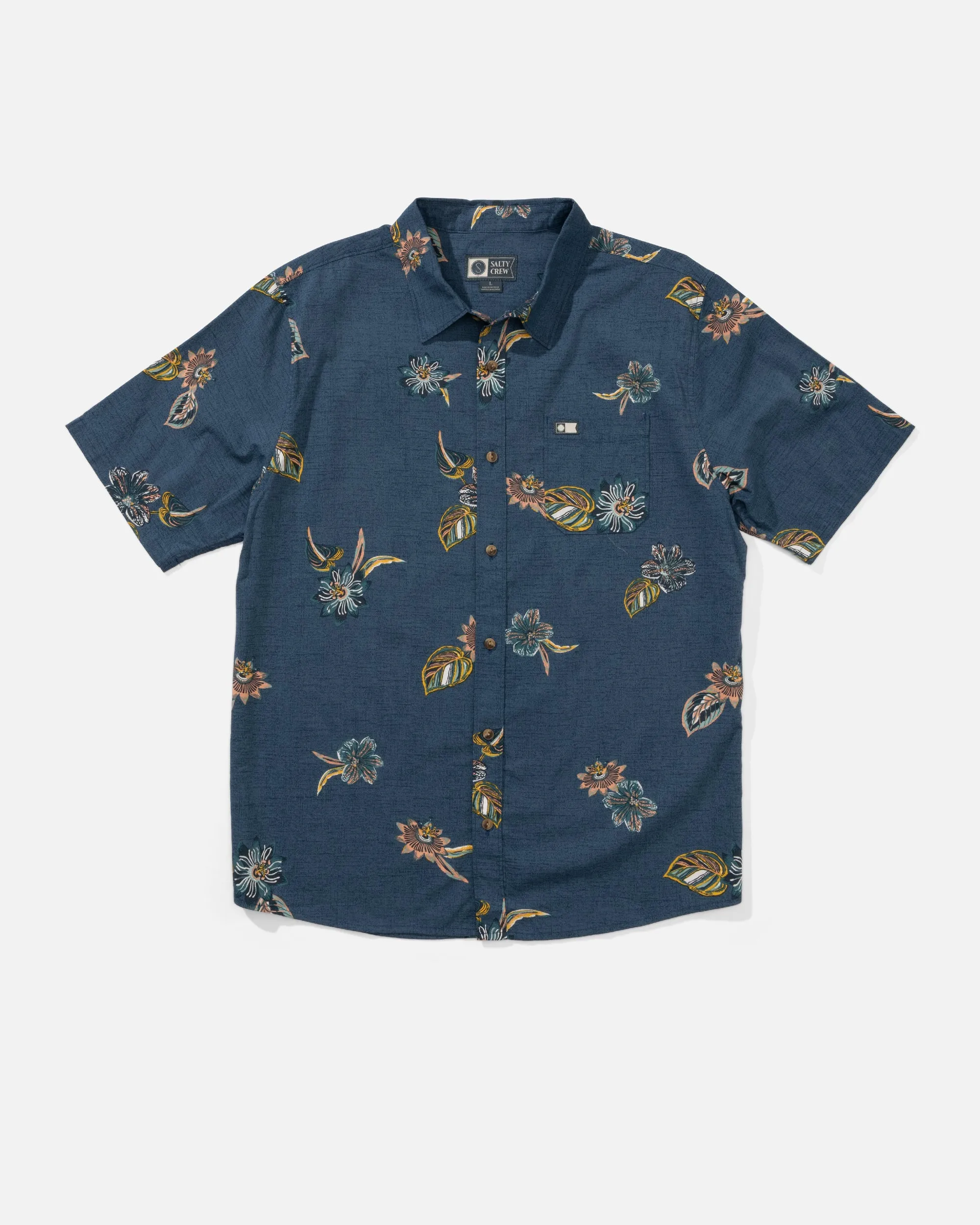 Session Button Up - Channel Blue sold by Salty Crew