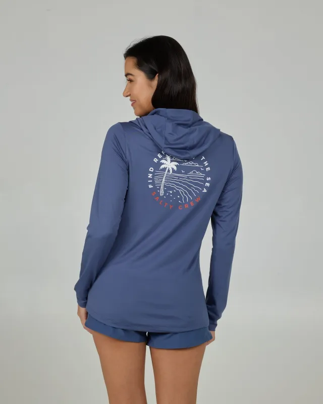 Fireworks Sunshirt Hoodie - Indigo made by Salty Crew