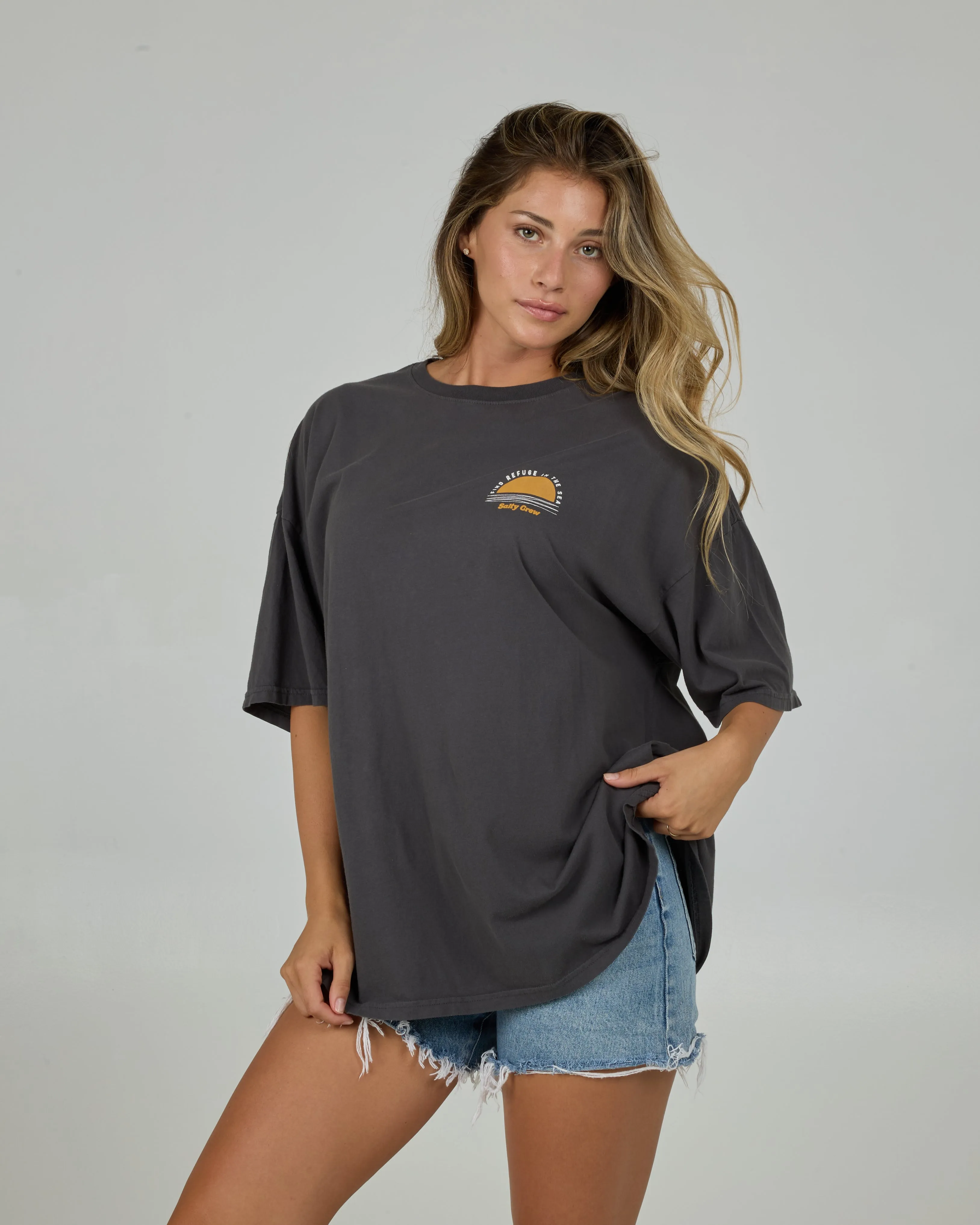 Palm Set Cover Up Tee - Charcoal sold by Salty Crew product image thumbnail 2