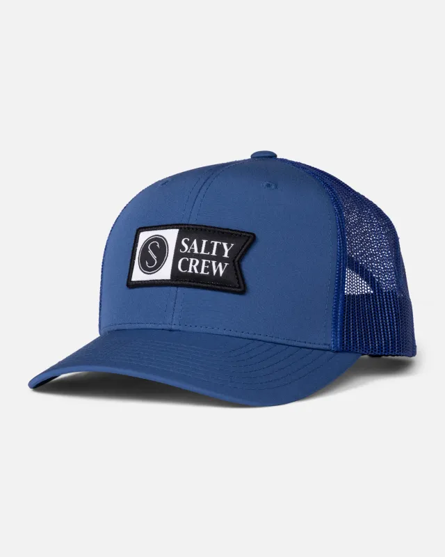 Pinnacle 2 Retro Trucker - True Navy sold by Salty Crew