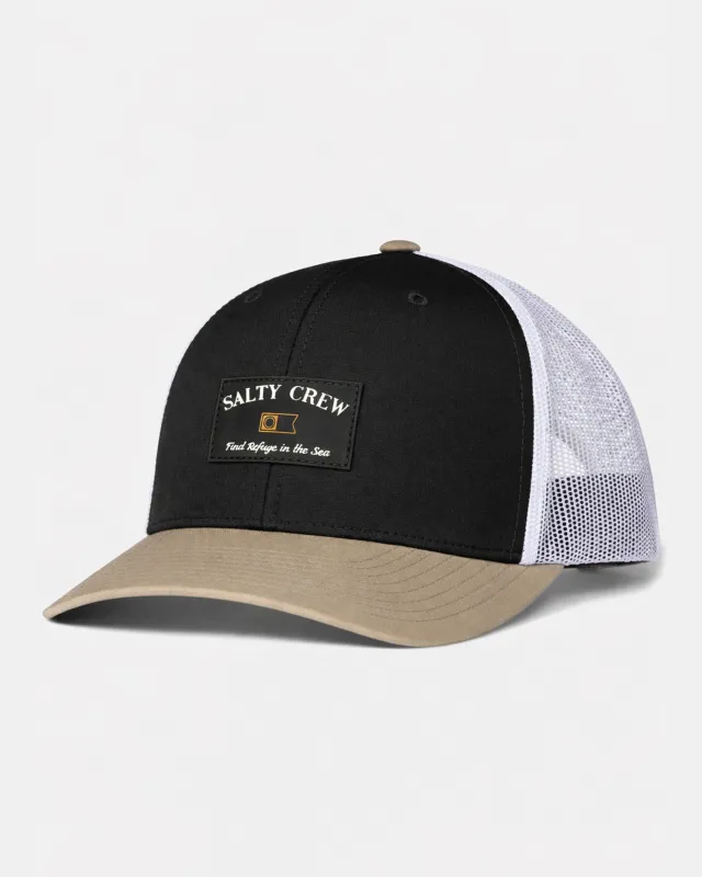 Steadfast Retro Trucker Hat - Grey Tan made by Salty Crew