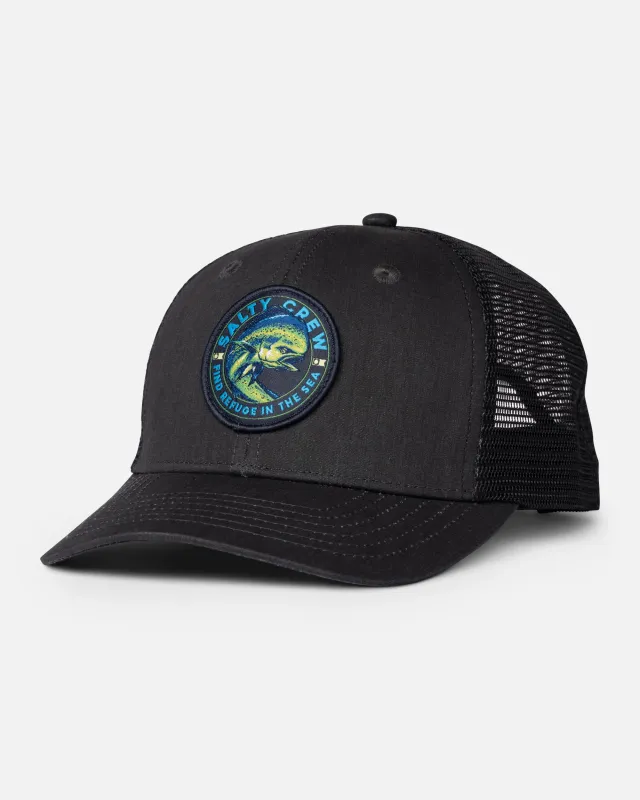 Mahi Club Trucker Hat - Black made by Salty Crew