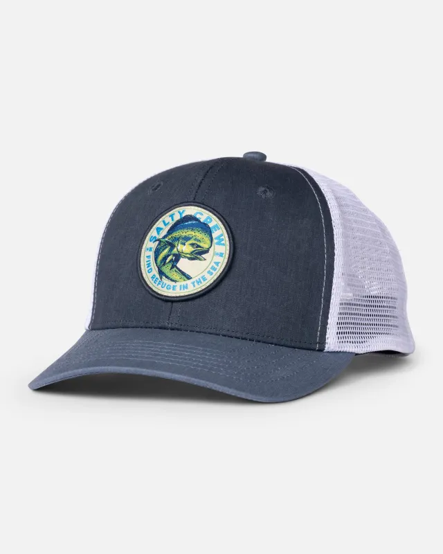 Mahi Club Trucker Hat - Navy made by Salty Crew