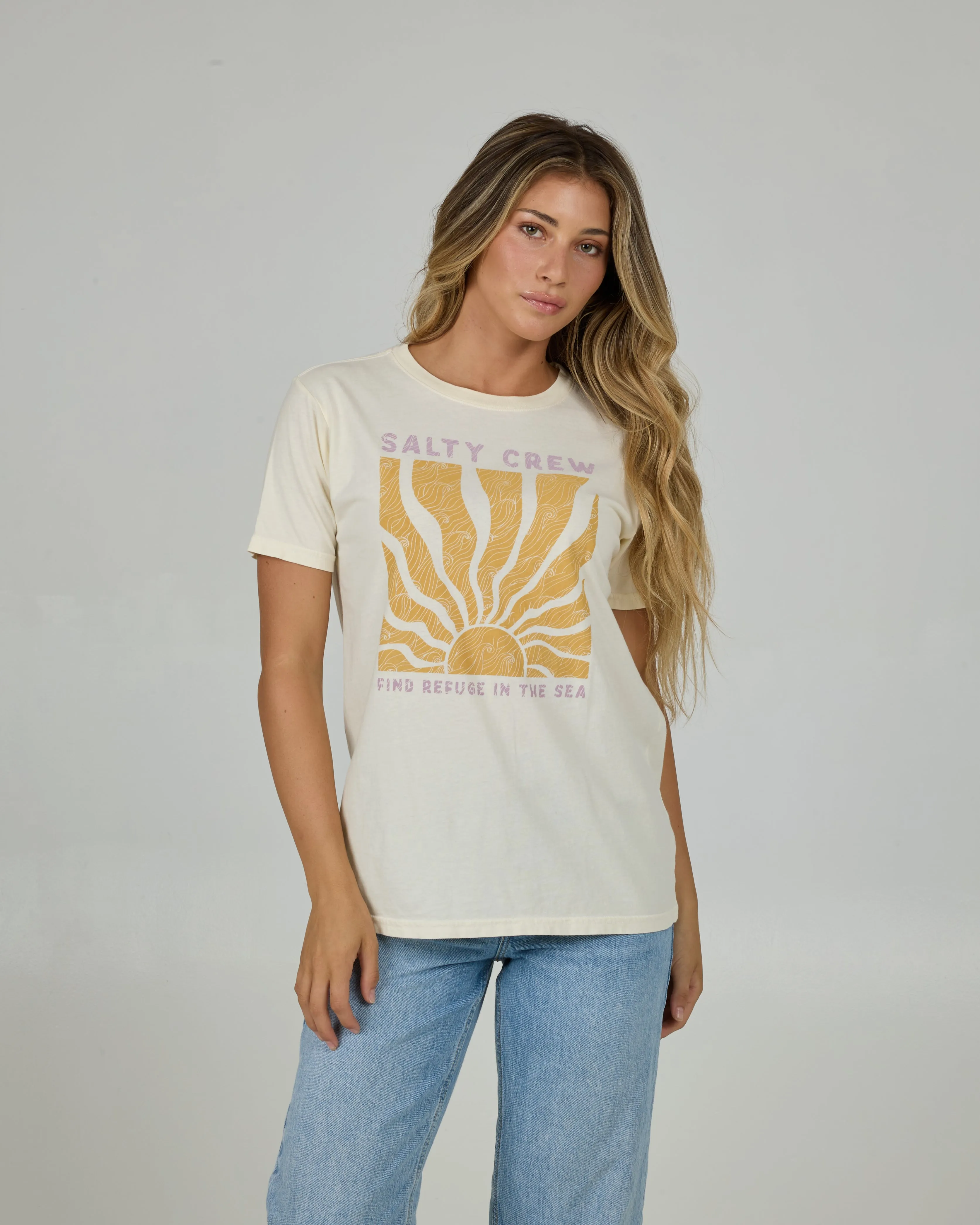 Perfect Set Boyfriend Tee - Off White sold by Salty Crew