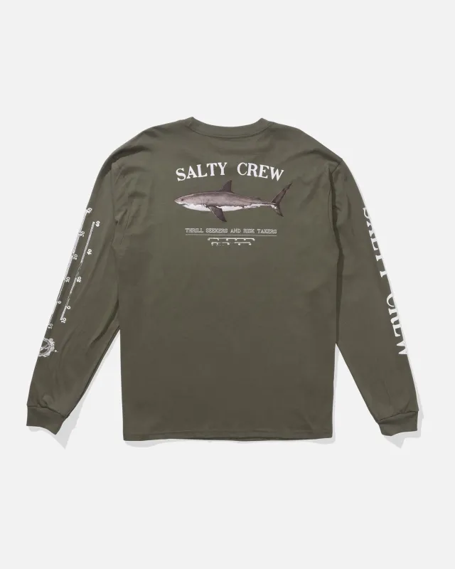 Bruce Classic Long Sleeve Tee - Dusty Olive sold by Salty Crew