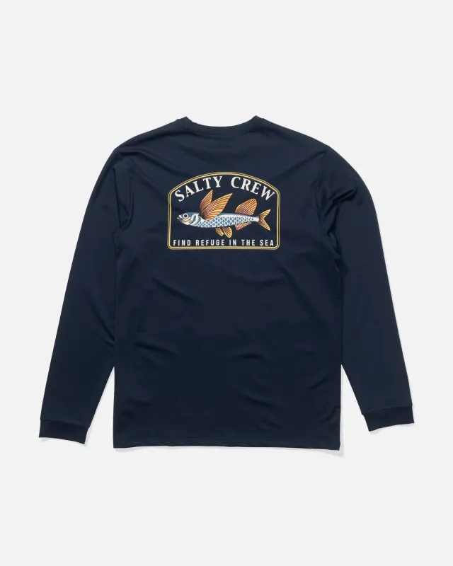 Fly Home Long Sleeve Sunshirt - Navy sold by Salty Crew