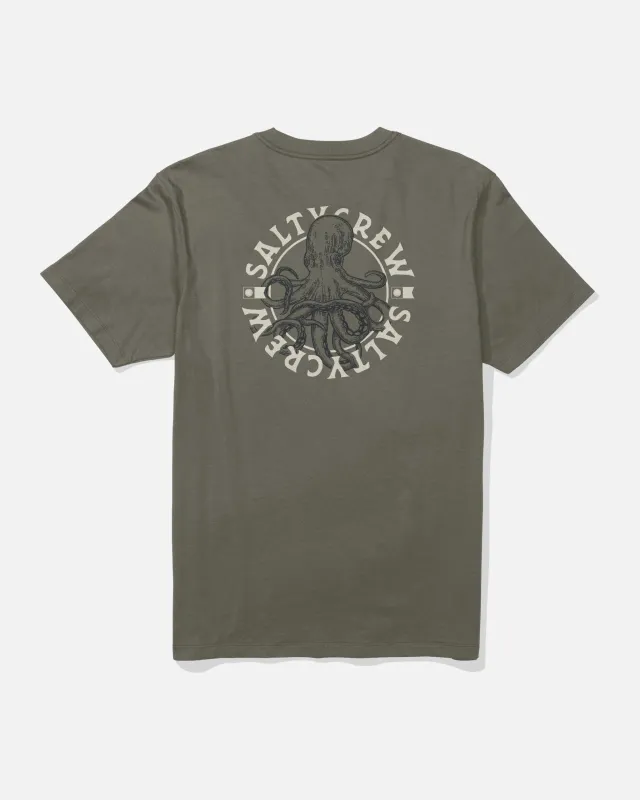 Tentacles SS Tee - Dusty Olive made by Salty Crew