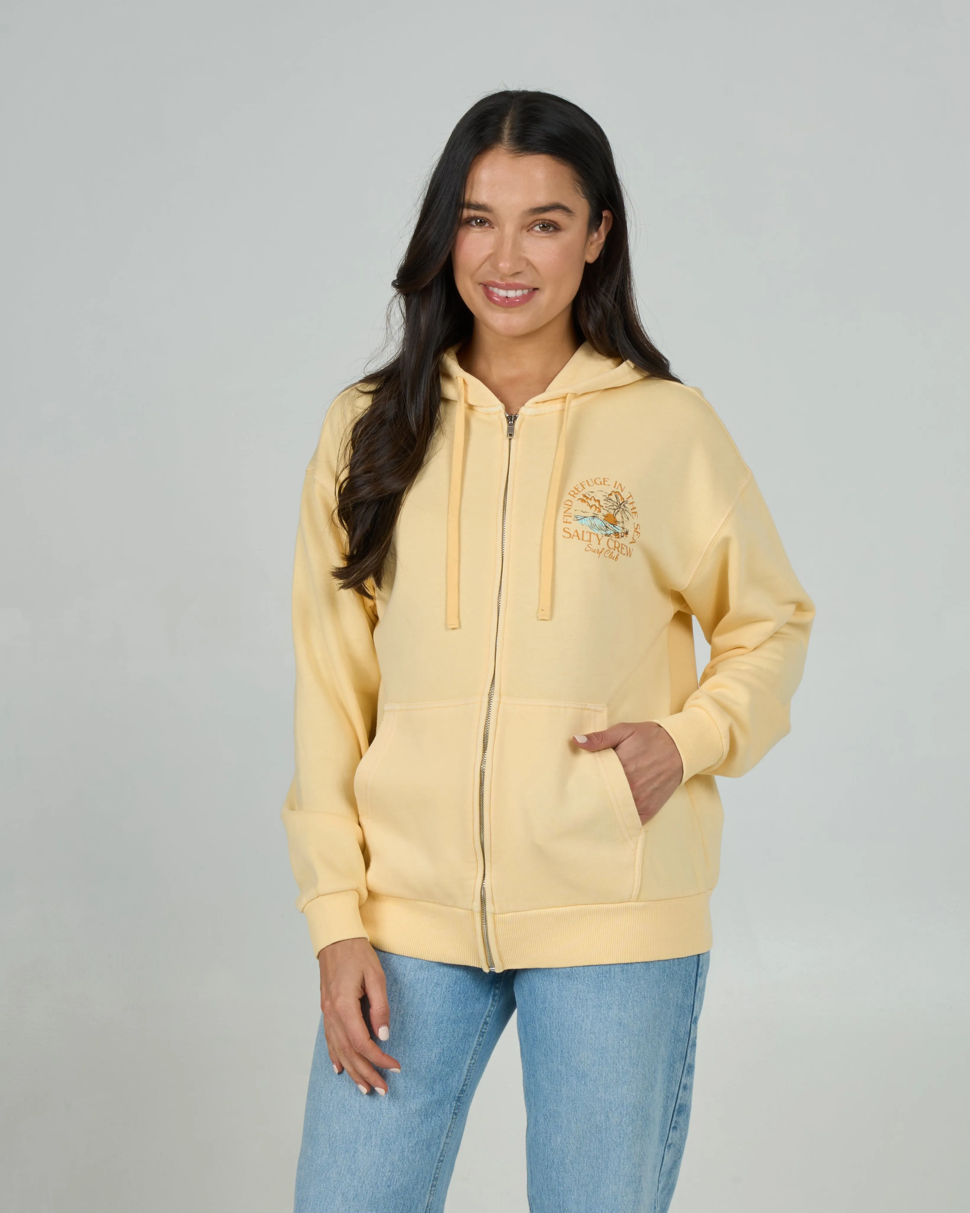 Surf Club Zip Hoodie - Butter Cream sold by Salty Crew product image thumbnail 2